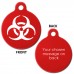 Engraved Biohazard Aluminium 31mm Large Round Pet Dog ID Tag